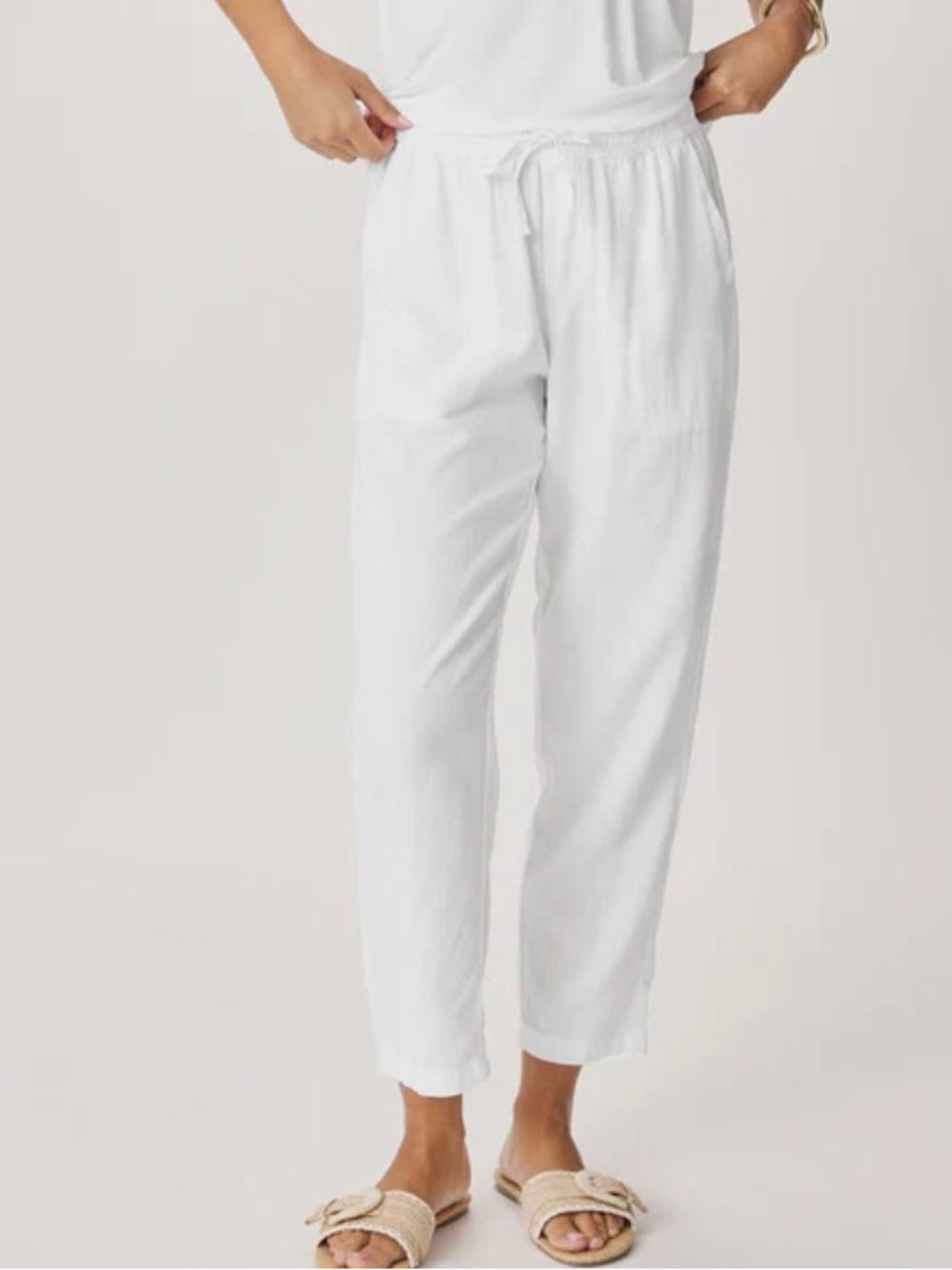 Splendid white linen blend joggers